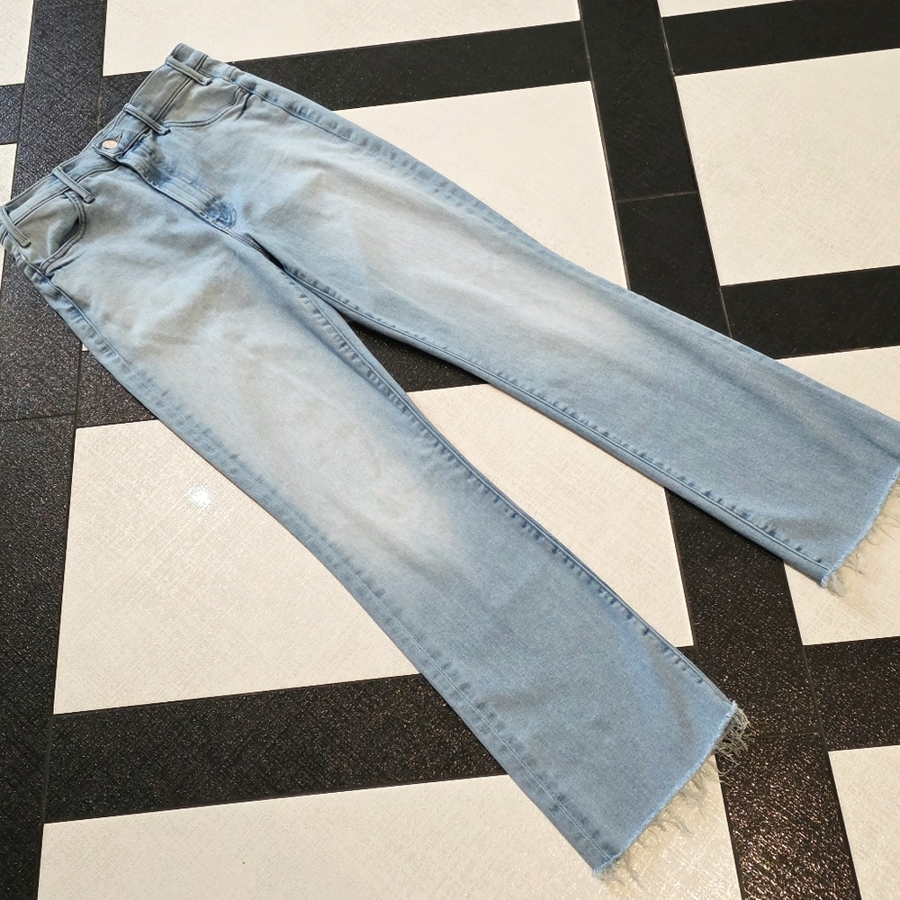 Mother The Hustler Crop Flare Raw Hem Size 27